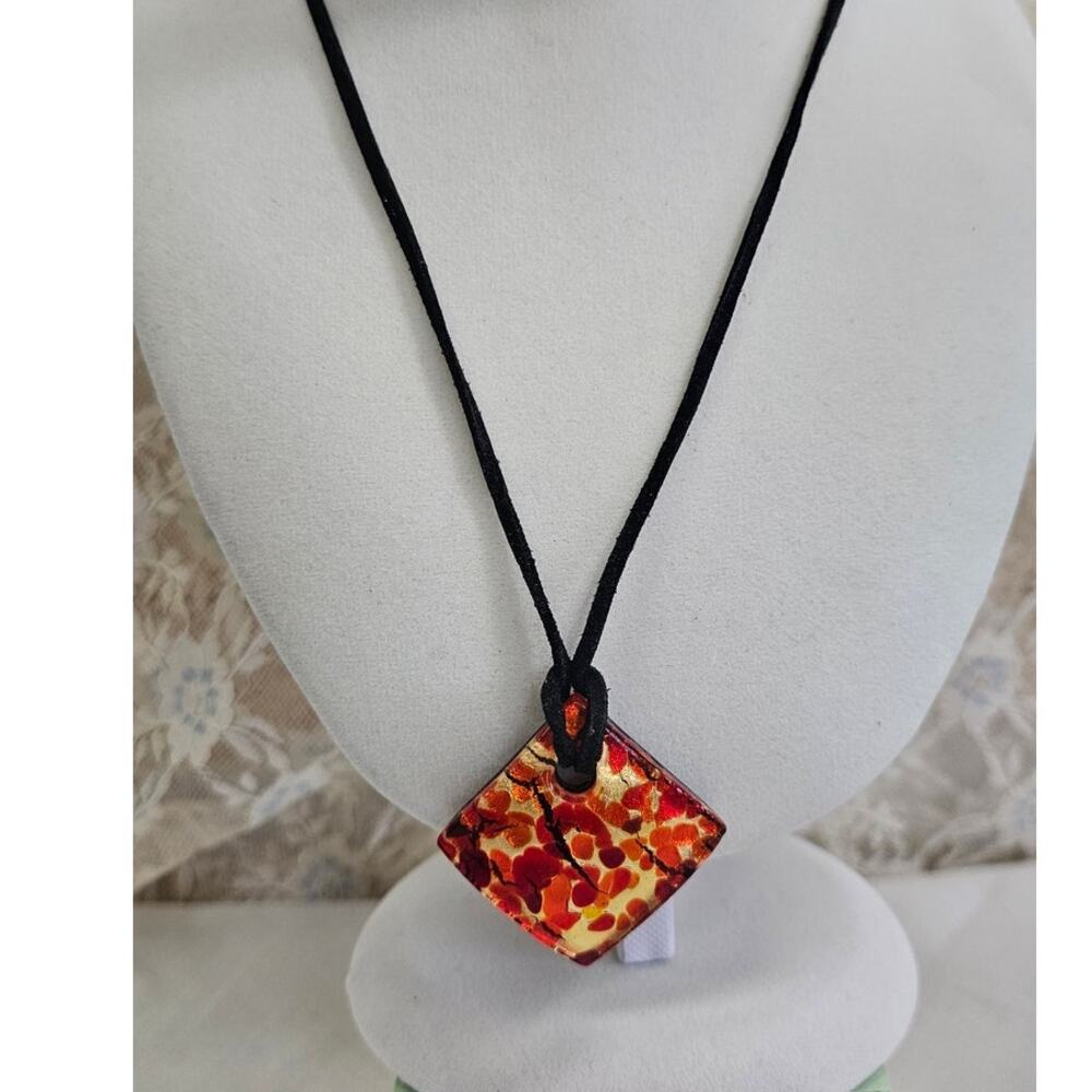 Murano Glass Pendant Necklace, Made in Italy